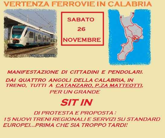 Ferrovie in Calabria, manifestazione di protesta e di proposta