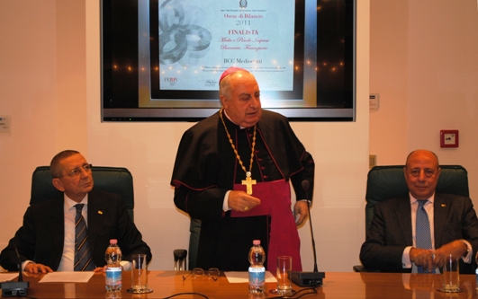 Cosenza, monsignor Nunnari visita la Banca di credito cooperativo mediocrati