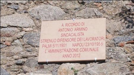 Palmi, scoperta la targa marmorea in memoria di Antonio Armino