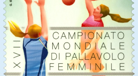 Un francobollo celebra il XVII Campionato mondiale di pallavolo femminile