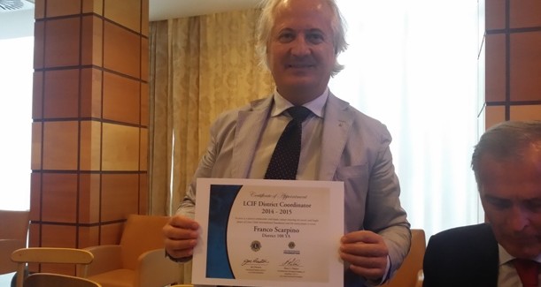 Meritato riconoscimento Internazionale al docente catanzarese  Franco Scarpino Ha ricevuto anche per l'anno 2014/2015 l'“ Appointment” da parte di due presidenti internazionali Lions