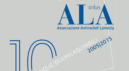 ALA Onlus festeggia i dieci anni dell’associazione L'Associazione Antiracket di Lamezia Terme festeggia il decimo anniversario di attività con uno speciale timbro postale