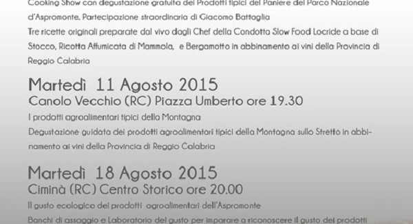 Mammola, sabato parte il “cooking show” Valorizzazione dei migliori prodotti del Parco Nazionale d’Aspromonte