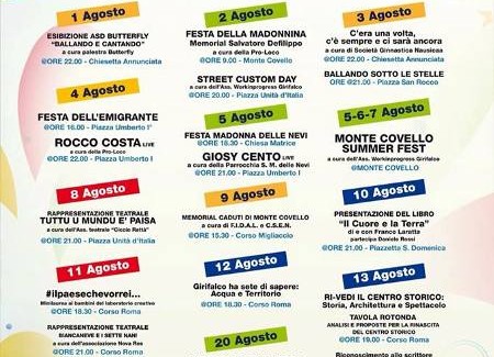 Girifalco, ricco il cartellone degli eventi estivi Si parte domani con il Monte Covello Summer Fest