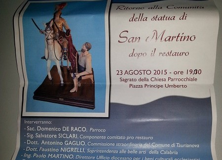 Statua di San Martino cruciale nella storia d’Italia L'importante scultura, da poco restaurata, illustrata dallo studioso Domenico Caruso