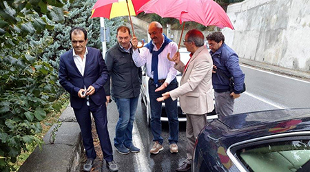 Enzo Bruno in visita a Settingiano Sopralluogo del Presidente della Provincia di Catanzaro per pianificare la messa in sicurezza della Strada provinciale 42