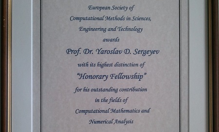 Unical, riconoscimento al matematico Yaro Sergeyev A rendere omaggio all’accademico russo è stata la European Society of Computational Methods in Sciences, Engineering ad Technology