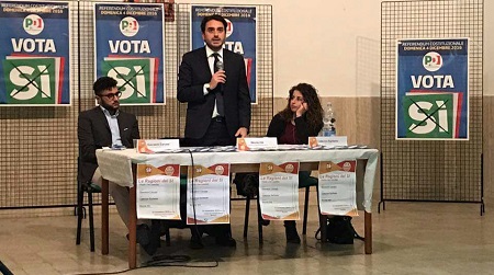 Referendum costituzionale, Nicola Irto a Molochio "Con la vittoria del sì diminuiscono i costi della politica"