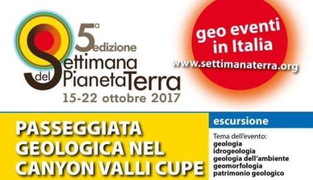 Le Valli Cupe alla “Settimana del Pianeta Terra” Il festival vuole valorizzare il patrimonio geologico e naturale italiano