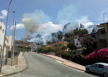 Incendio distrugge il parco del castello di Roccella Le fiamme, secondo i primi accertamenti, sarebbero di natura dolosa