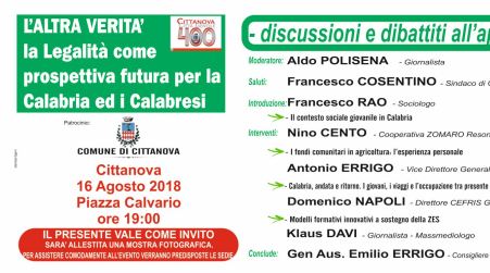 Convegno-dibattito “L’altra verità” a Cittanova La legalità come prospettiva futura per la Calabria ed i calabresi 