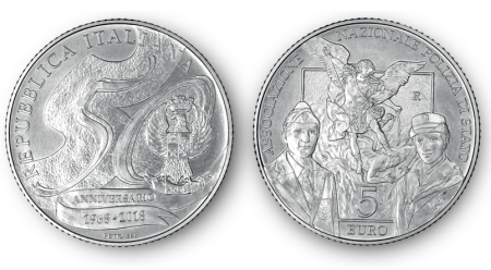Anniversario Anps, coniata moneta d’argento 5 euro Ricorrenza custode del Medagliere della Polizia di Stato