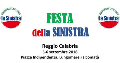 Reggio Calabria, il 5 e 6 settembre la Festa della Sinistra Per l'occasione visita in città di Massimo D’Alema