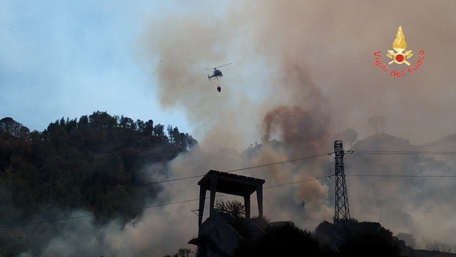 Stalettì, vasto incendio nella macchia mediterranea Le fiamme hanno lambito alcune abitazioni del villaggio La Pineta ed un noto stabilimento di torrefazione