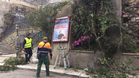 Reggio, lavori in corso sui muraglioni di via Possidonea Le squadre intervenute  hanno già provveduto a rimuovere rifiuti abbandonati e sterparglie