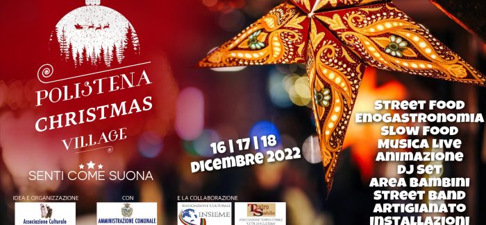 Il POLISTENA CHRISTMAS VILLAGE STA ARRIVANDO… SENTI COME SUONA! Sta arrivando il "Polistena Christmas Village - Senti come Suona" che si terrà dal 16 al 18 dicembre 2022 nel cuore del centro storico