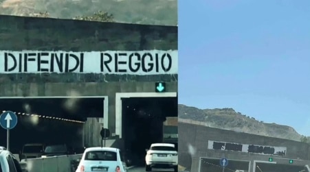 Reggio Calabria, “Scritta Difendi Reggio cancellata dal carbone bagnato” In queste ultime ore stiamo assistendo ad una vera e propria rivolta contro la cancellazione del gigantesco graffito